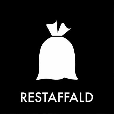 Affaldsskilt RESTAFFALD, 12 x 12 cm