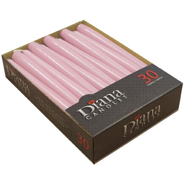 Antiklys, 24,5 cm, 30 stk, perlemors rosa