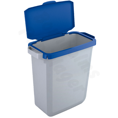 Låg, hængslet, Durabin, 60 l, rektangulær, blå