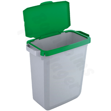 Låg, hængslet, Durabin, 60 l, rektangulær, grøn
