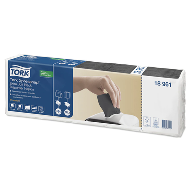 Serviet Tork xpressnap, 22x33 cm, N4, 1000stk sort, 18961, EU Ecolabel / FSC Mix