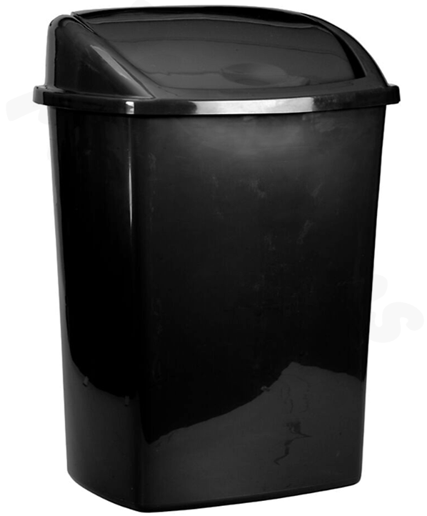 Affaldsspand med svinglåg, 26 l, sort