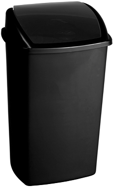 Affaldsspand med svinglåg, 50 l, sort